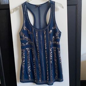 NWOT Express beautiful blue sparkling top 🤩